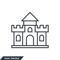 ilustração em vetor logotipo ícone edifício fortaleza. modelo de símbolo de fortaleza para coleção de design gráfico e web