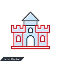 ilustração em vetor logotipo ícone edifício fortaleza. modelo de símbolo de fortaleza para coleção de design gráfico e web