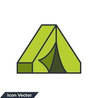 tenda ícone logotipo ilustração vetorial. modelo de símbolo de tenda para coleção de design gráfico e web vetor