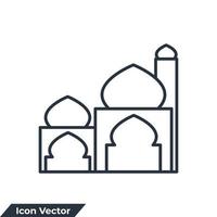 ilustração em vetor logotipo edifício mesquita ícone. modelo de símbolo de construção muçulmana para coleção de design gráfico e web