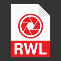 design plano moderno de ícone de arquivo rwl para web vetor