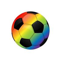 ícone de equipamento de esporte de bola de futebol ou futebol lgbt arco-íris vetor