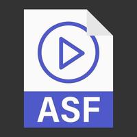 design plano moderno de ícone de arquivo asf para web vetor