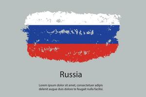 novo vetor de design de bandeira russa de textura grunge