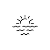 nascer do sol, pôr do sol, modelo de logotipo de ilustração vetorial de ícone de linha pontilhada de sol. adequado para muitos propósitos. vetor