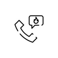 chamada, centro, modelo de logotipo de ilustração vetorial de ícone de linha pontilhada de telefone. adequado para muitos propósitos. vetor