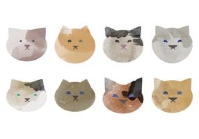 Coleção de gatos aquarela de vetores