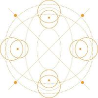 elementos de design de forma de geometria sagrada abstrata. desenho vetorial místico monoline. vetor