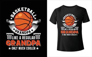 vovô de basquete como um vovô comum, apenas design de camiseta muito mais legal - gráfico vetorial, pôster tipográfico, vintage, etiqueta, crachá, logotipo, ícone ou camiseta vetor