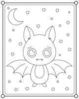morcegos fofos adequados para ilustração vetorial de página para colorir infantil vetor