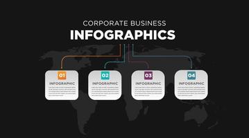 modelos de infográficos de negócios corporativos quatro etapas vetor