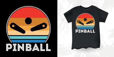 engraçado pinball wizard retro vintage design de t-shirt de jogador de pinball vetor