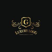 modelo de logotipo de luxo para marca de boutique de moda, hotel ou restaurante vetor