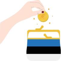 vetor de bandeira da estônia desenhado à mão, vetor de eur desenhado à mão