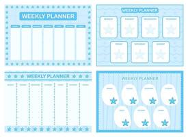 planejador semanal, modelo de design de cronograma infantil vetor