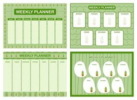 planejador semanal, modelo de design de cronograma infantil vetor