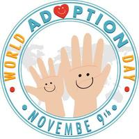 design de logotipo do dia mundial da adoção vetor