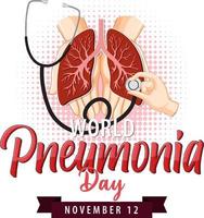 design de banner do dia mundial da pneumonia vetor