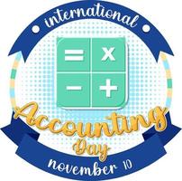 design de logotipo do dia internacional da contabilidade vetor