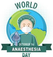 design de logotipo do dia mundial da anestesia vetor