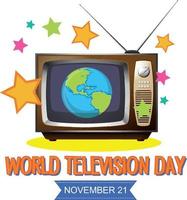 design de logotipo do dia mundial da televisão vetor
