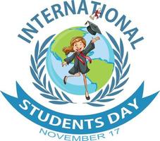 design de banner do dia internacional dos estudantes vetor