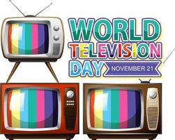 design de logotipo do dia mundial da televisão vetor