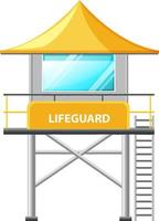 torre de salva-vidas de praia isolada vetor