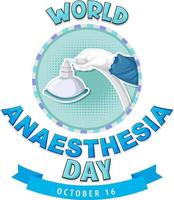design de logotipo do dia mundial da anestesia vetor