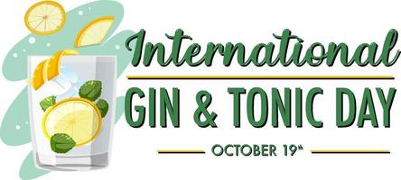 banner do dia internacional de gin e tônica vetor