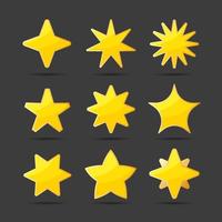 conjunto de ícones de estrelas douradas vetor