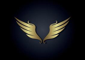 ilustração em vetor maquete de asas de luxo dourado. design de asas de maquete dourada