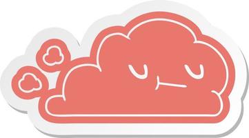 adesivo de desenho animado da nuvem feliz kawaii vetor