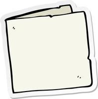 adesivo de um cartão em branco de desenho animado vetor