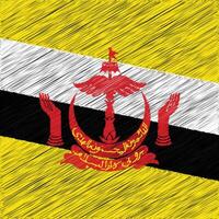 brunei dia da independência 23 de fevereiro, design de bandeira quadrada vetor