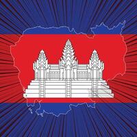 design de mapa do dia da independência do camboja vetor