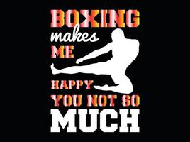 design de camiseta de boxe vetor