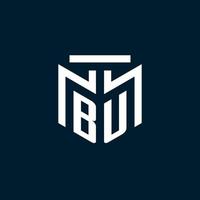 bu logotipo inicial do monograma com design de estilo geométrico abstrato vetor