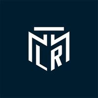 lr logotipo inicial do monograma com design de estilo geométrico abstrato vetor