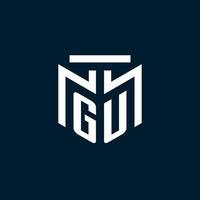 gu logotipo inicial do monograma com design de estilo geométrico abstrato vetor