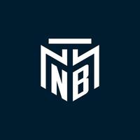 nb logotipo inicial do monograma com design de estilo geométrico abstrato vetor