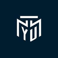 yu logotipo inicial do monograma com design de estilo geométrico abstrato vetor