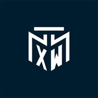 xw logotipo inicial do monograma com design de estilo geométrico abstrato vetor