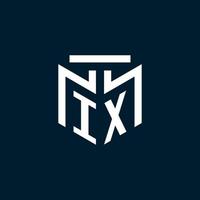 ix logotipo inicial do monograma com design de estilo geométrico abstrato vetor