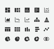 ícone de diagrama e gráfico. símbolo de ícone de diagramas de negócios. diagrama e gráfico ilustração vetorial em fundo isolado. vetor