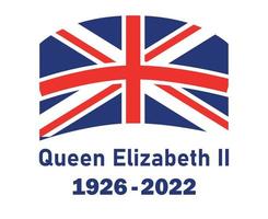 emblema do reino unido britânico e rainha elizabeth 1926 2022 azul europa nacional bandeira ilustração vetorial elemento de design abstrato vetor