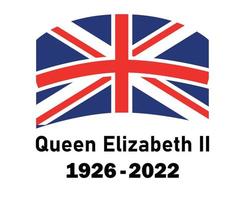 emblema do reino unido britânico e rainha elizabeth 1926 2022 preto nacional europa bandeira ilustração vetorial elemento de design abstrato vetor