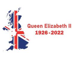 rainha elizabeth 1926 2022 vermelho e britânico reino unido bandeira mapa nacional europa emblema ícone ilustração vetorial elemento de design abstrato vetor