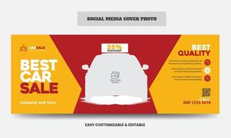 modelo de design de foto de capa de mídia social de venda de carro banner de web de mídia social de serviço de venda de carro vetor