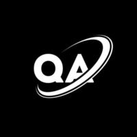 design de logotipo de carta qa qa. letra inicial qa círculo ligado logotipo monograma maiúsculo vermelho e azul. qa logotipo, qa design. qa, qa vetor
